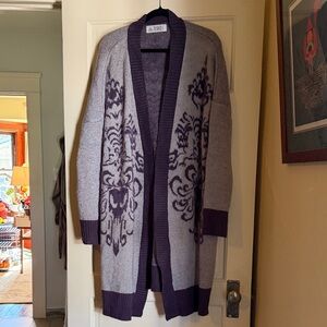 Disneyland Haunted Mansion Open Front Cardigan in Gray and Purple